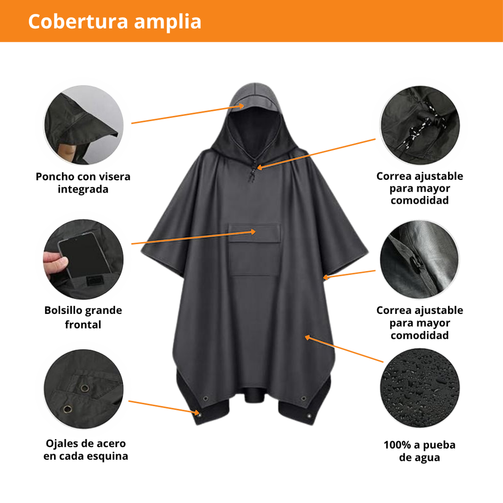 Impermeable Tipo Ponhco 3 en 1