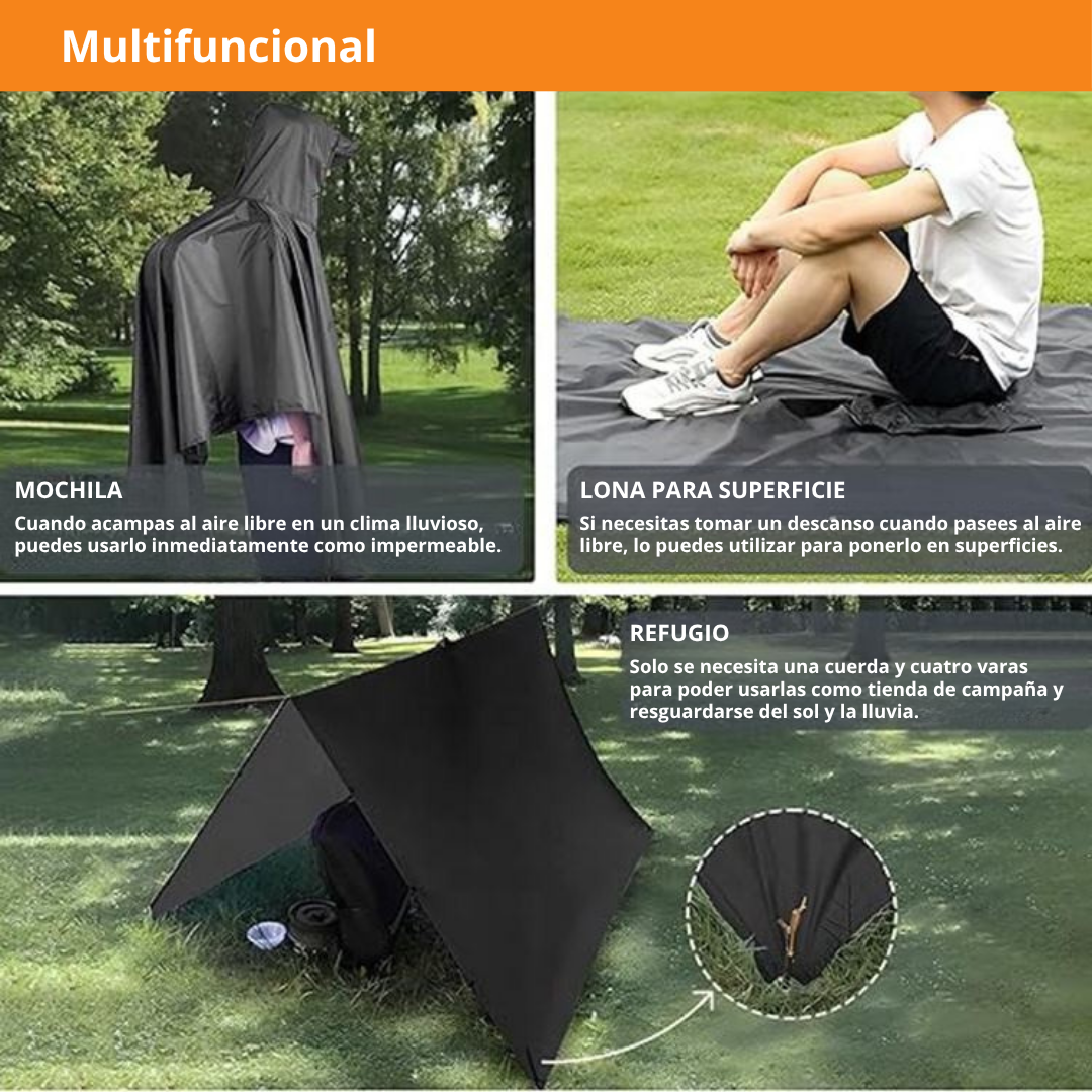 Impermeable Tipo Ponhco 3 en 1